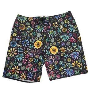 Lost Floral Print Boardshorts Mens 38 Multicolor Polyester/Spandex Swimwear 3716